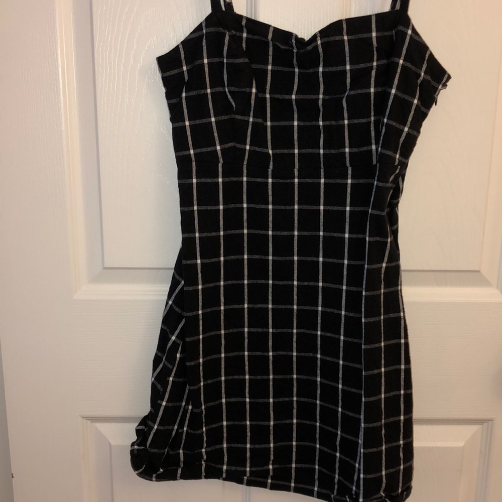 Hollister Black and White Gingham Print Dress